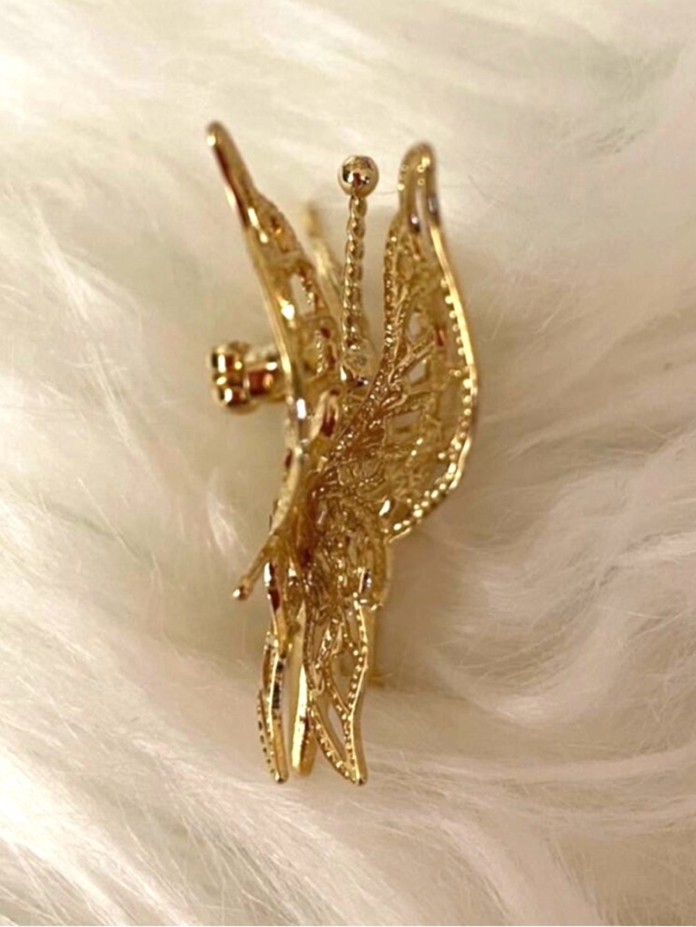 MONET NEW YORK Vintage NWT Gold Tone 3 D Butterfly Brooch Pin - Picture 5 of 5